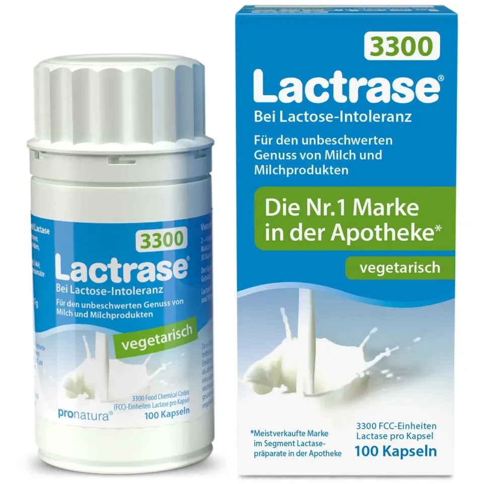 Lactrase 3300 Lactase Kapseln 100 Stück vegetarisch glutenfrei