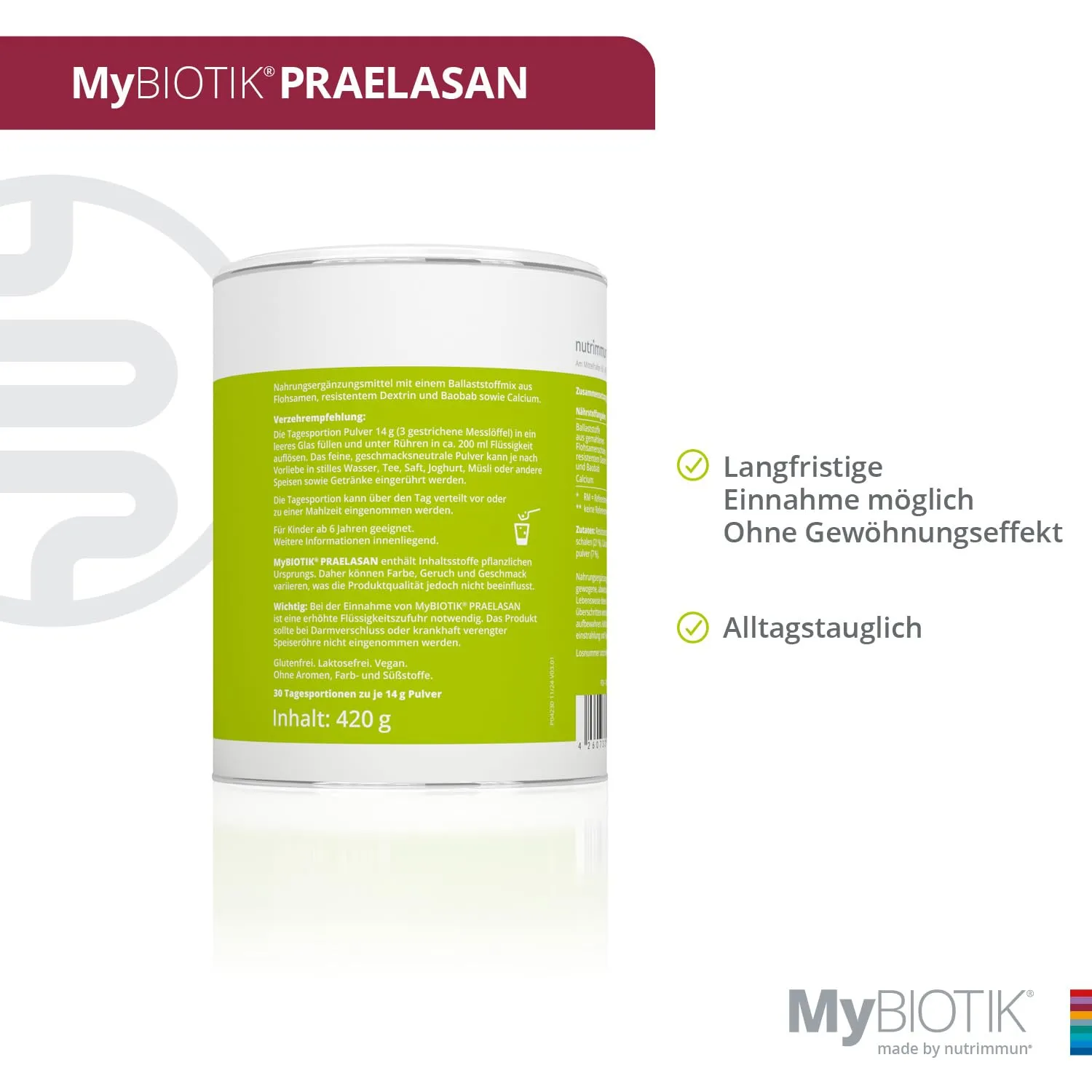 nutrimmun MyBIOTIK PRAELASAN Pulver 30 Tage Ballaststoffe