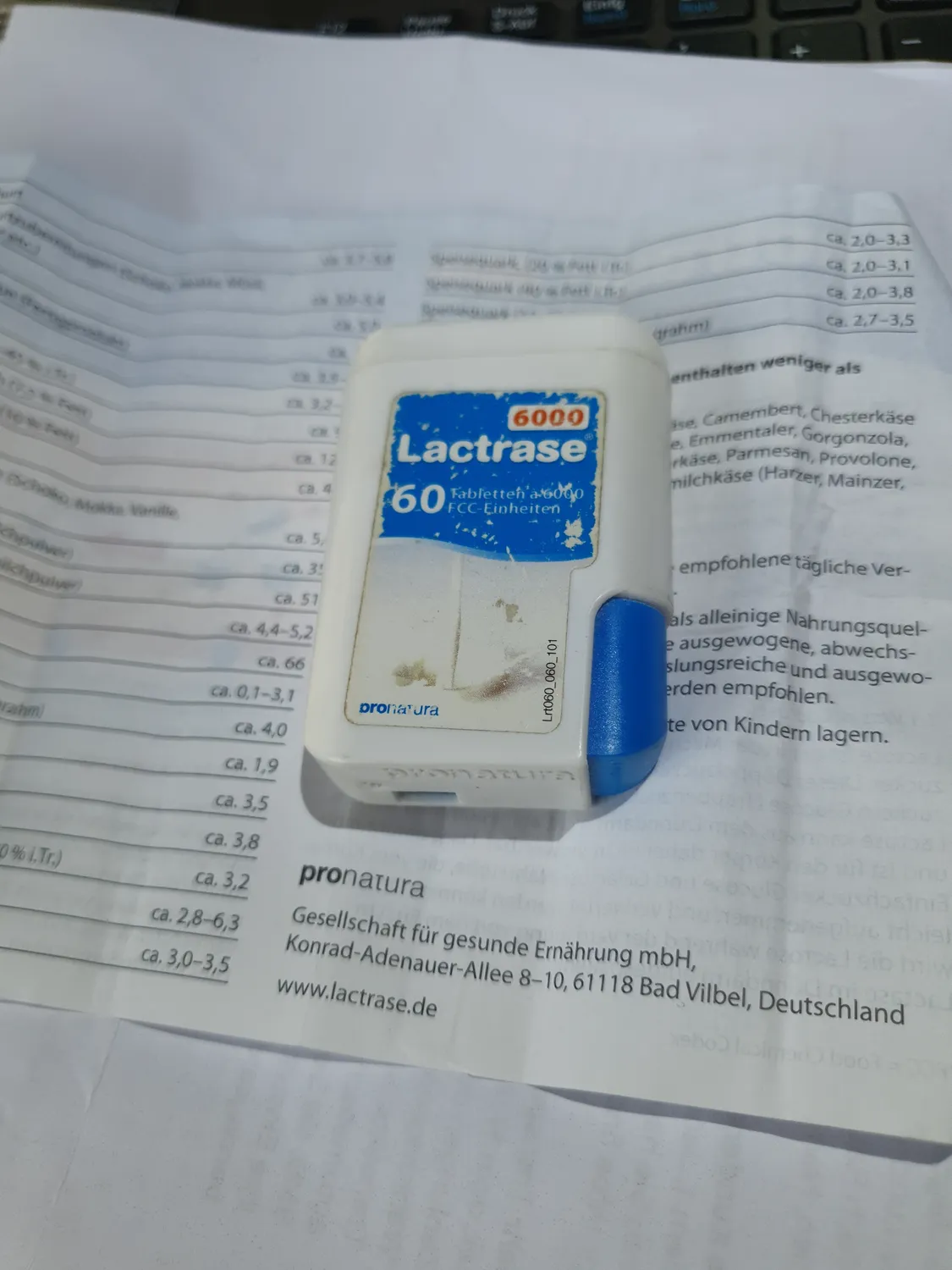 Lactrase 6000 Lactase Tabletten 240 Stück Mini-Tabletten