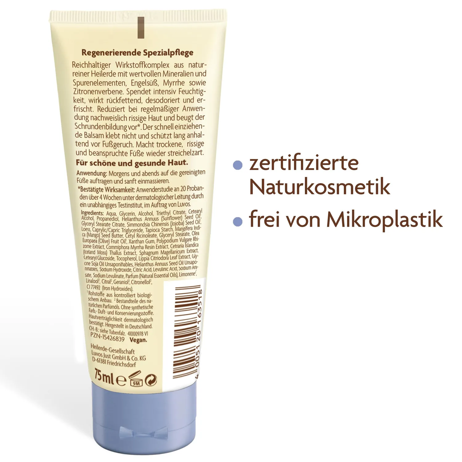 Luvos Heilerde Fußcreme Balsam 75 ml Hornhaut Desodorierend