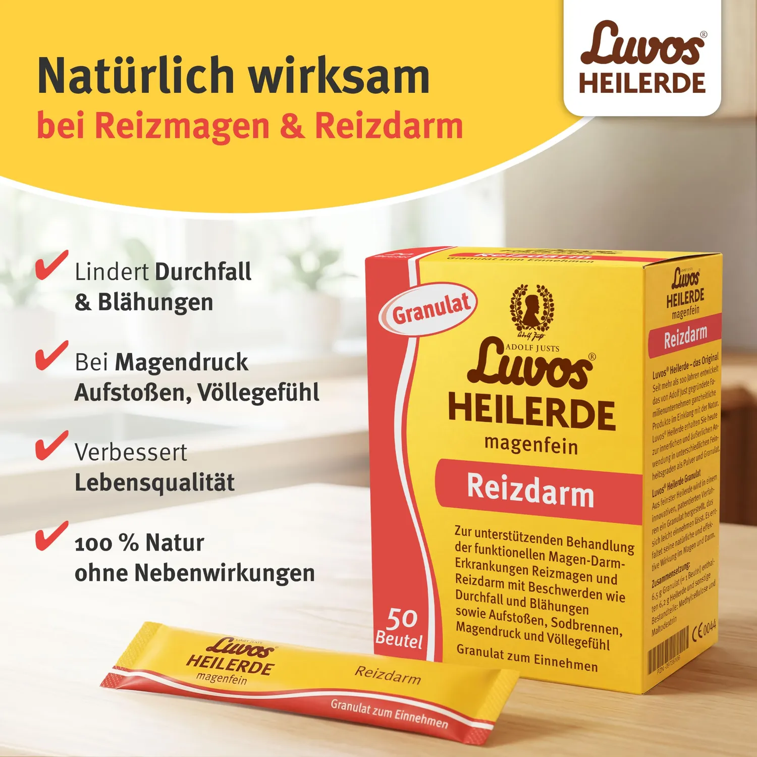 Luvos Heilerde magenfein Granulat 50 Beutel vegan