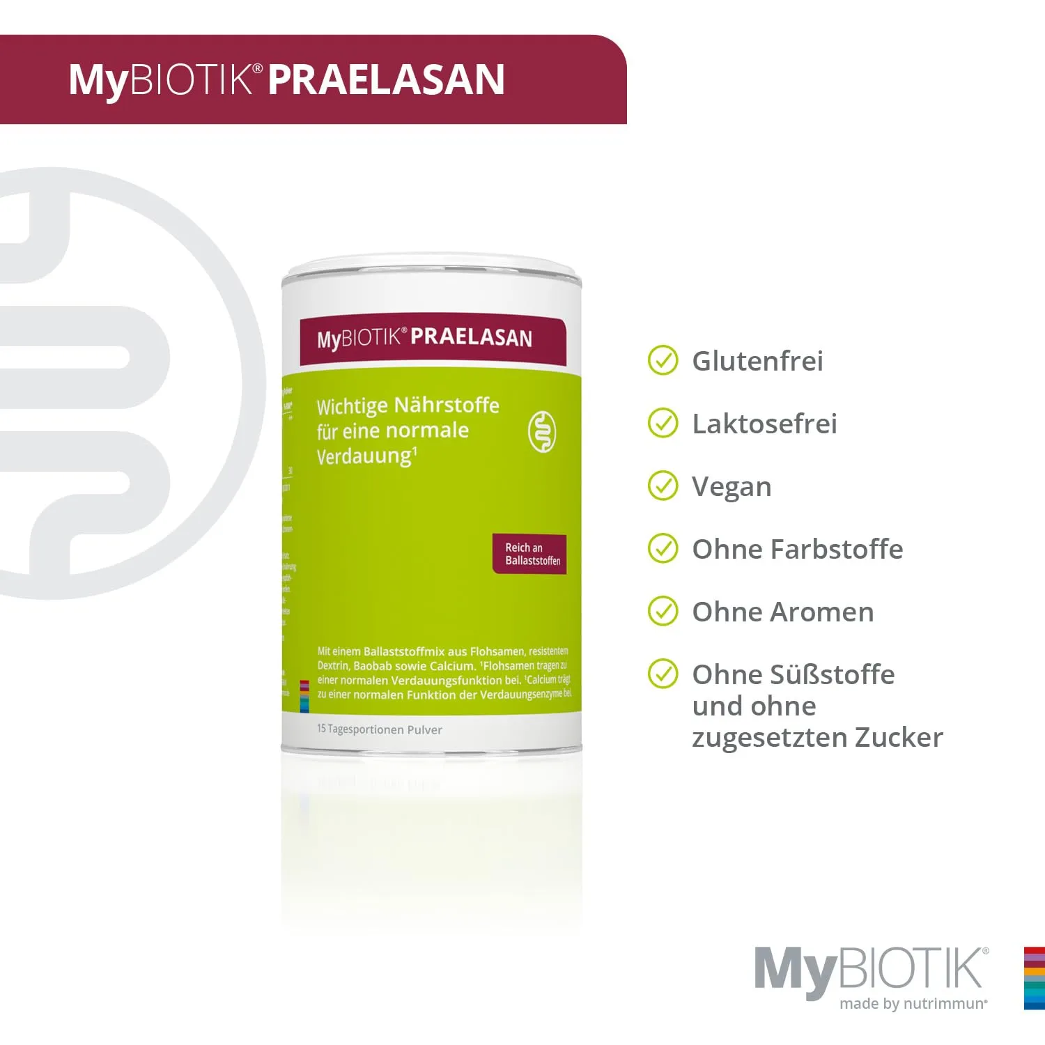 nutrimmun MyBIOTIK PRAELASAN Ballaststoff Pulver 210 g vegan
