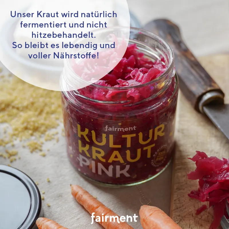 fairment Kultur-Kraut Pink fermentiert 330 g Rohkost