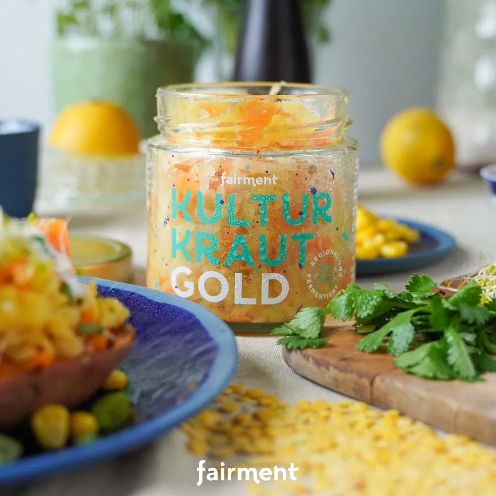 fairment Kultur-Kraut Gold Sauerkraut 330g Kurkuma bio