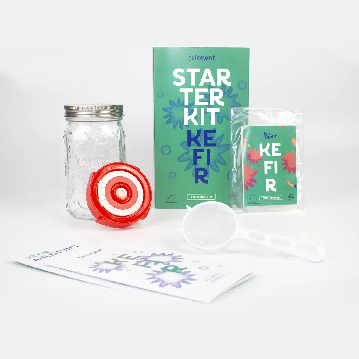 fairment Milchkefir Starter Kit Kefirpilze mit Glas bio