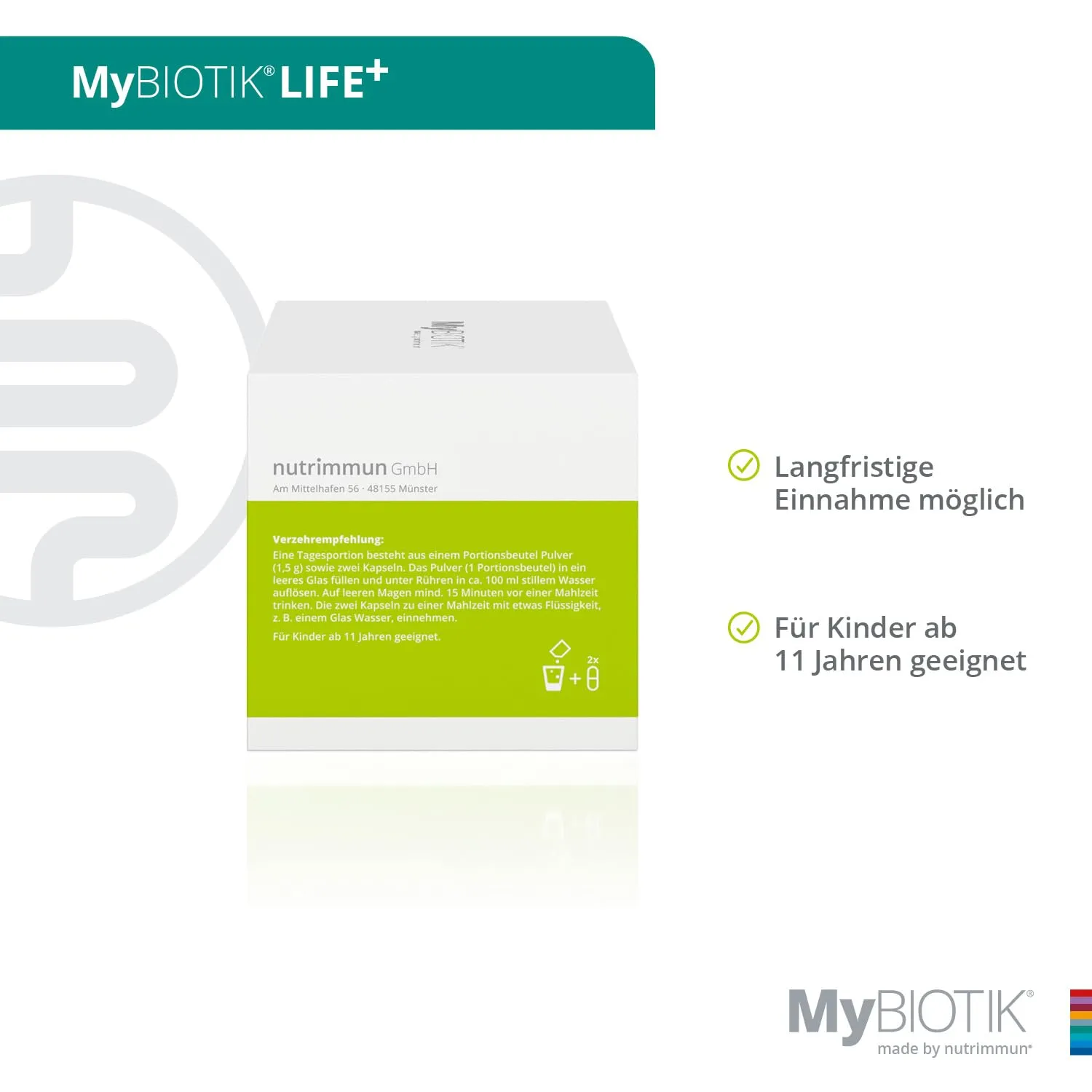 nutrimmun MyBIOTIK LIFE+ Bakterienkulturen 30 Tage Pulver Kapseln