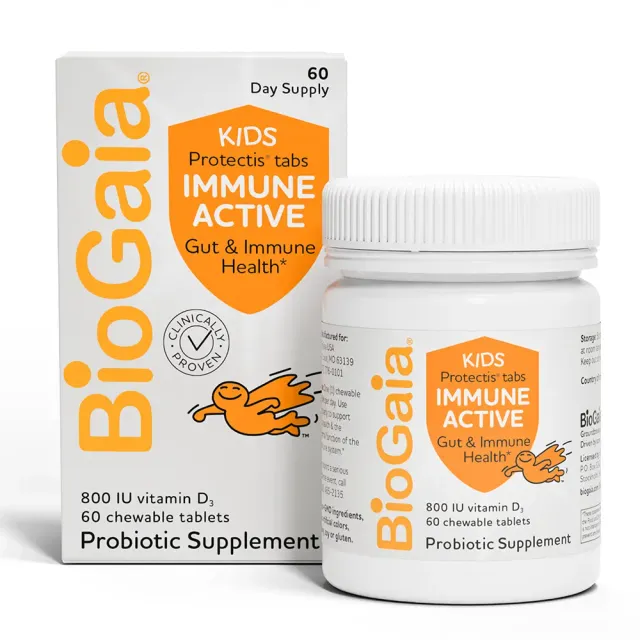BioGaia Immune Active Kids Kautabletten 30 Stück Orange D3