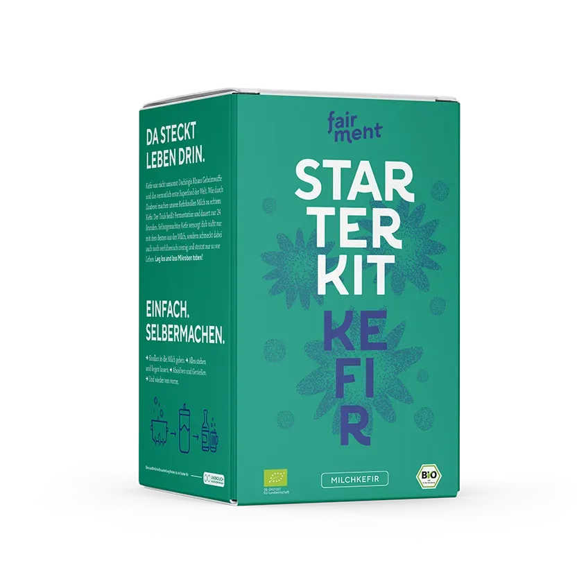 fairment Milchkefir Starter Kit Kefirpilze mit Glas bio