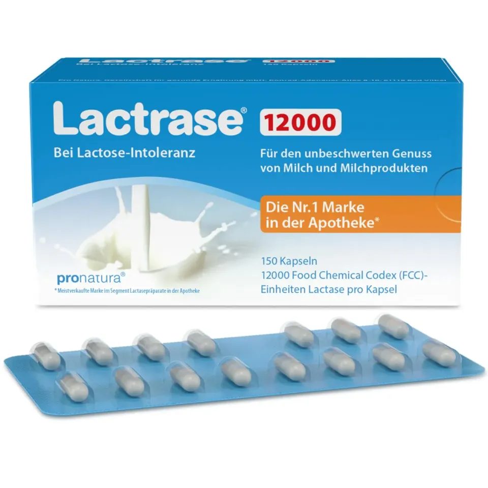 Lactrase 12000 Laktase Kapseln 150 Stk glutenfrei