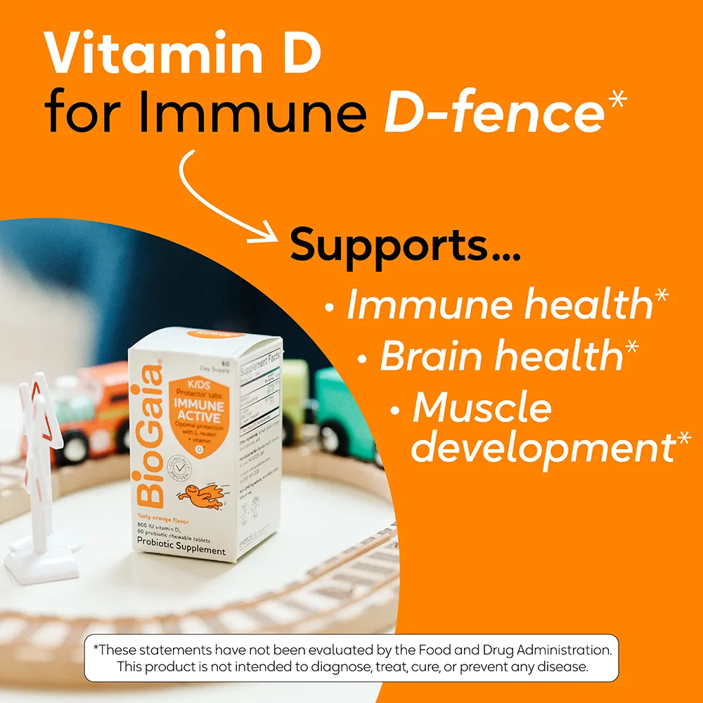 BioGaia Immune Active Kids Kautabletten 30 Stück Orange D3