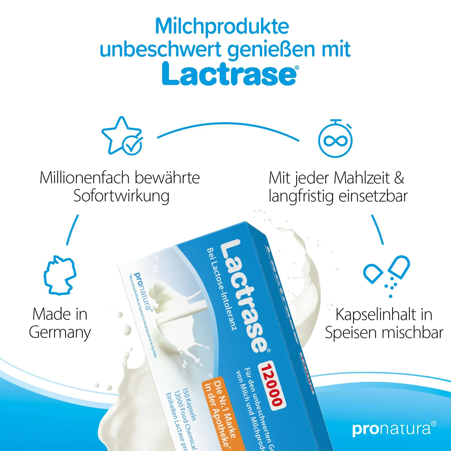 Lactrase 12000 Laktase Kapseln 150 Stk glutenfrei