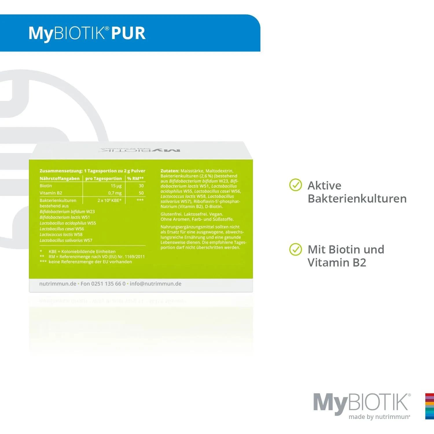 nutrimmun MyBIOTIK PUR Pulver 30 Beutel Haut Darm