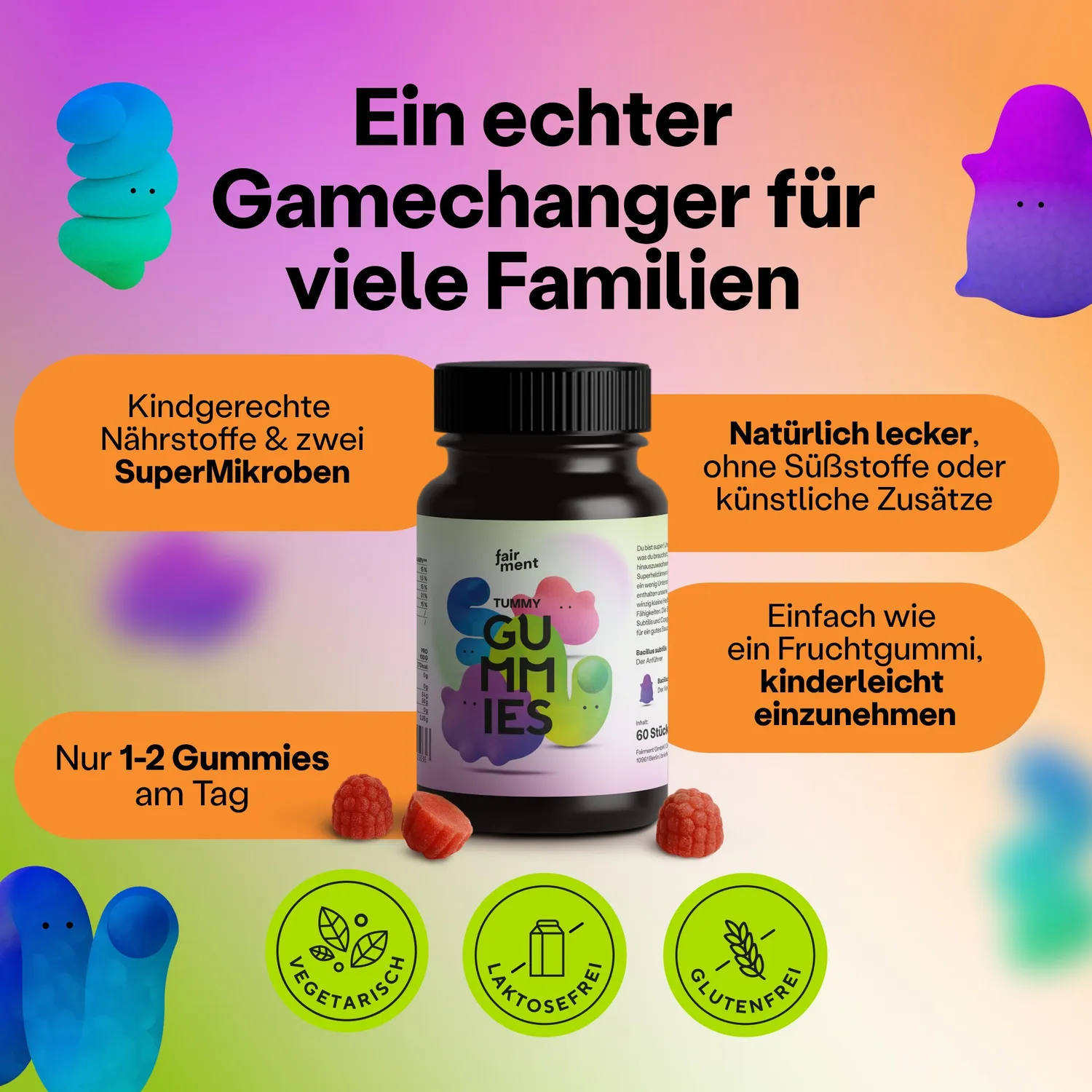 fairment TummyGummies Probiotika Gummibärchen 60 Stück Kinder