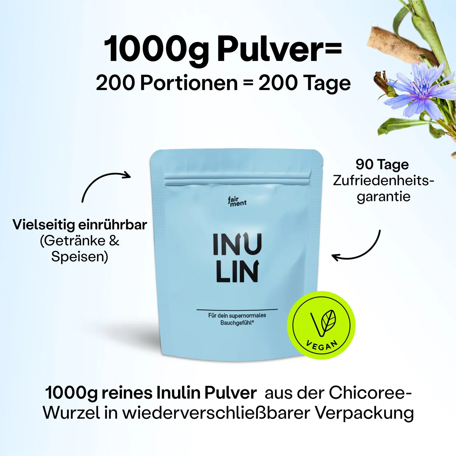 fairment SuperFiber Inulin Pulver 1000g Ballaststoff