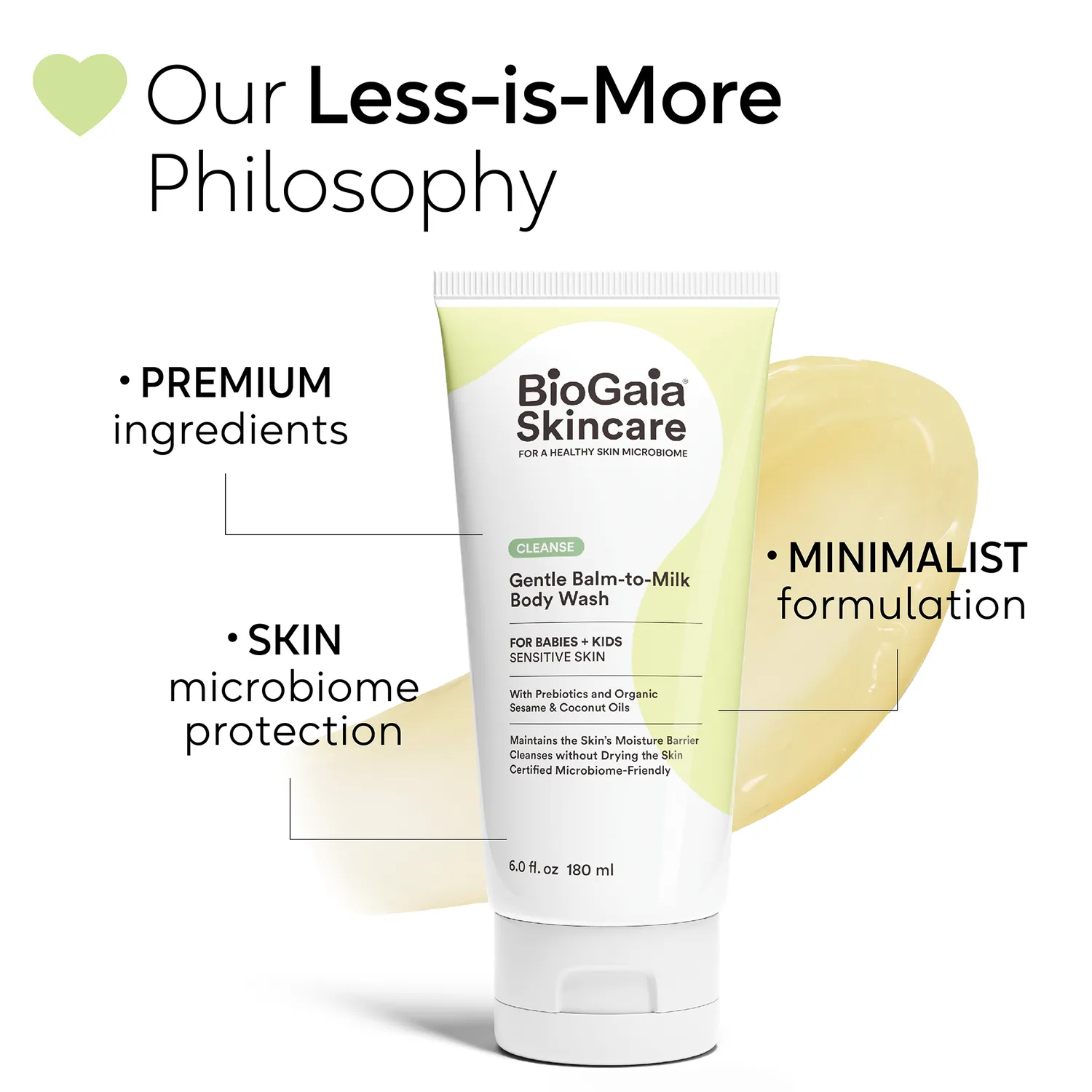 BiGaia Gentle Balm-to-Milk Körperwaschmittel Mikrobiom sanft