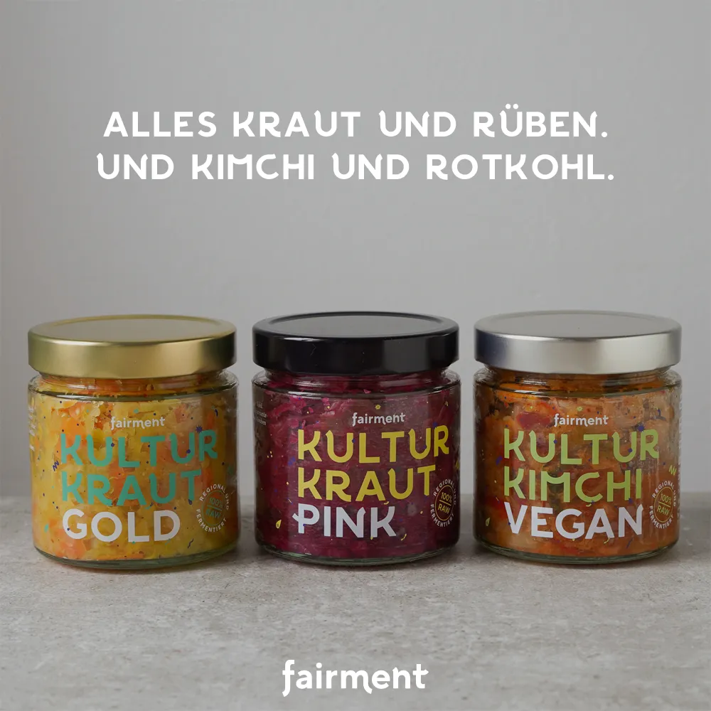 fairment Kultur-Kraut Gold Sauerkraut 330g Kurkuma bio