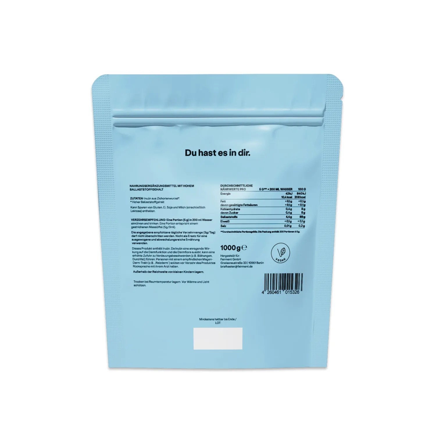 fairment SuperFiber Inulin Pulver 1000g Ballaststoff