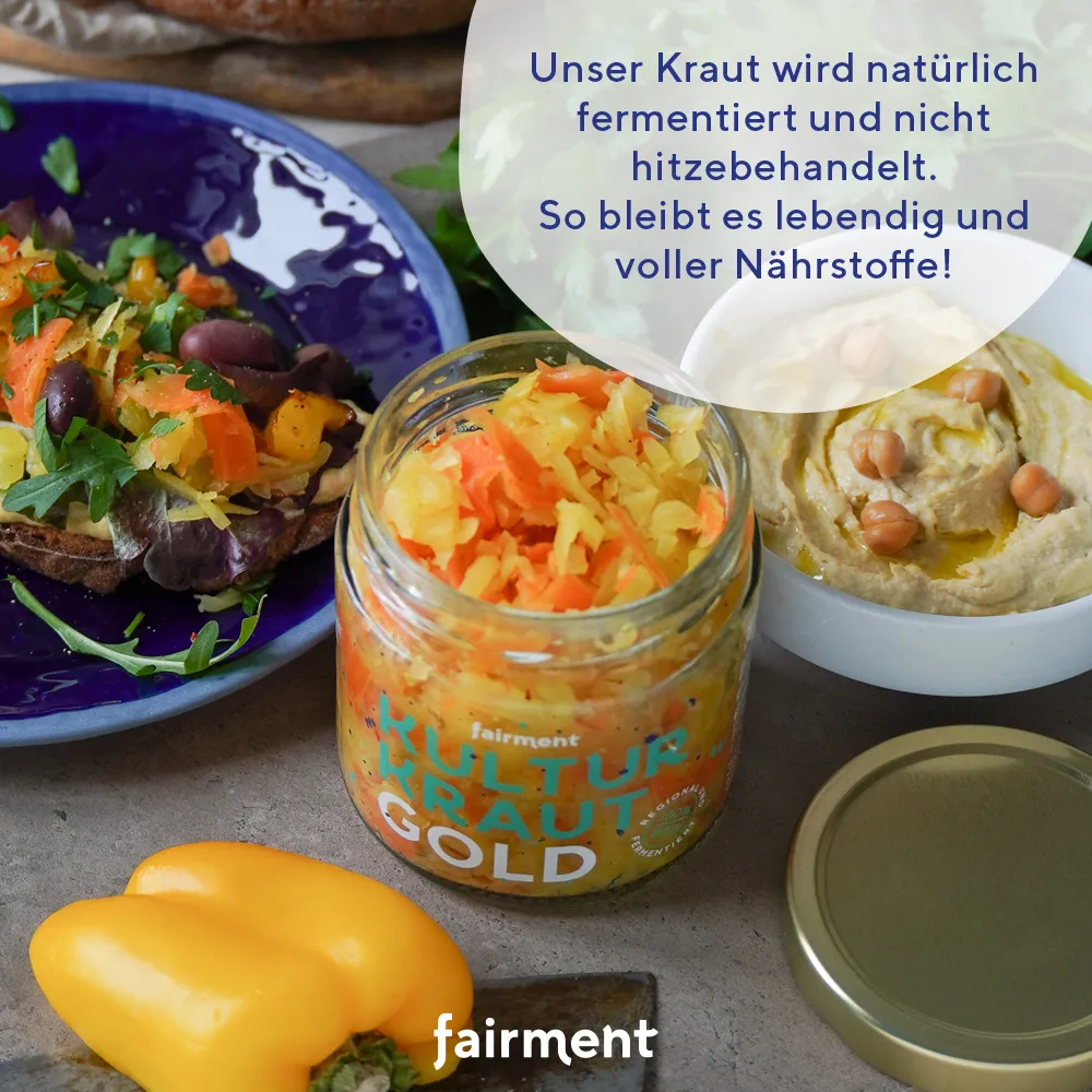 fairment Kultur-Kraut Gold Sauerkraut 330g Kurkuma bio