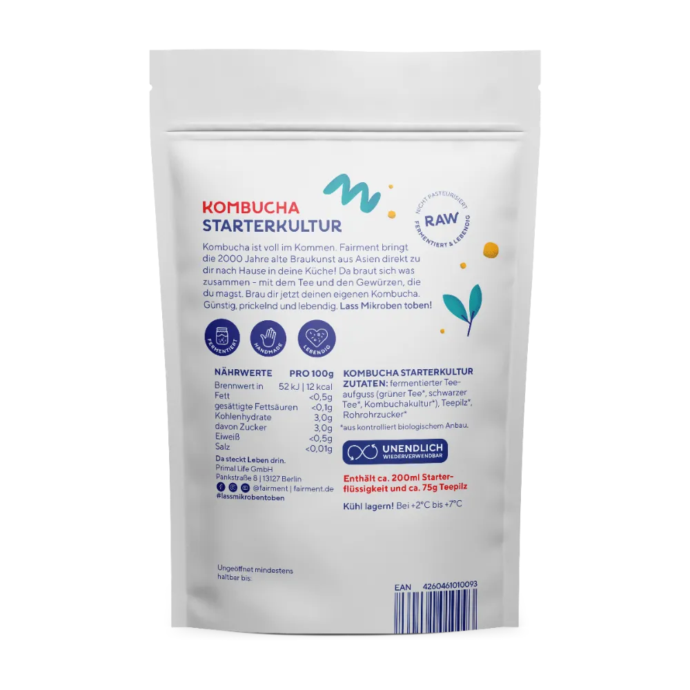 Fairment Bio Kombucha Pilz Scoby Starter 250 ml Tee