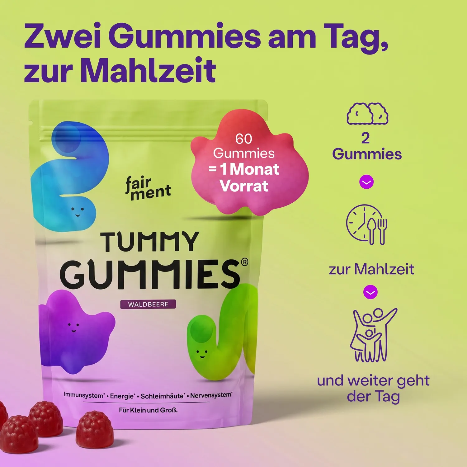 fairment TummyGummies Probiotika-Gummies 60 Stück Kinder