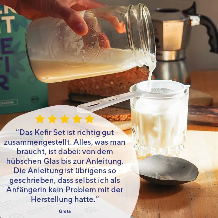 fairment Milchkefir Starter Kit Kefirpilze mit Glas bio