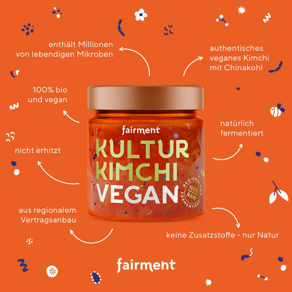 fairment Kultur-Kimchi vegan Bio-Glas 330g mildscharf