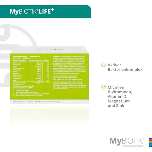 nutrimmun MyBIOTIK LIFE+ Bakterienkulturen 30 Tage Pulver Kapseln