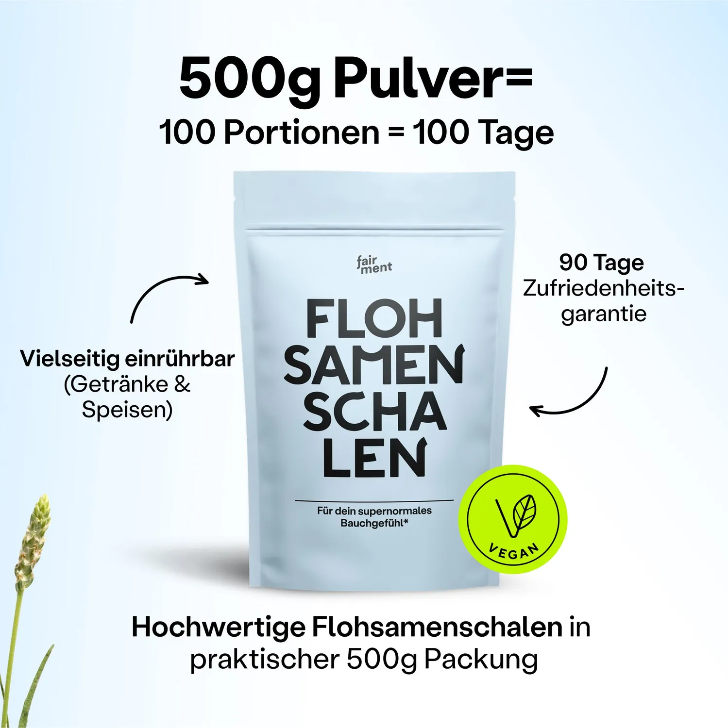 fairment Flohsamenschalen Ballaststoffe 500 g Pulver