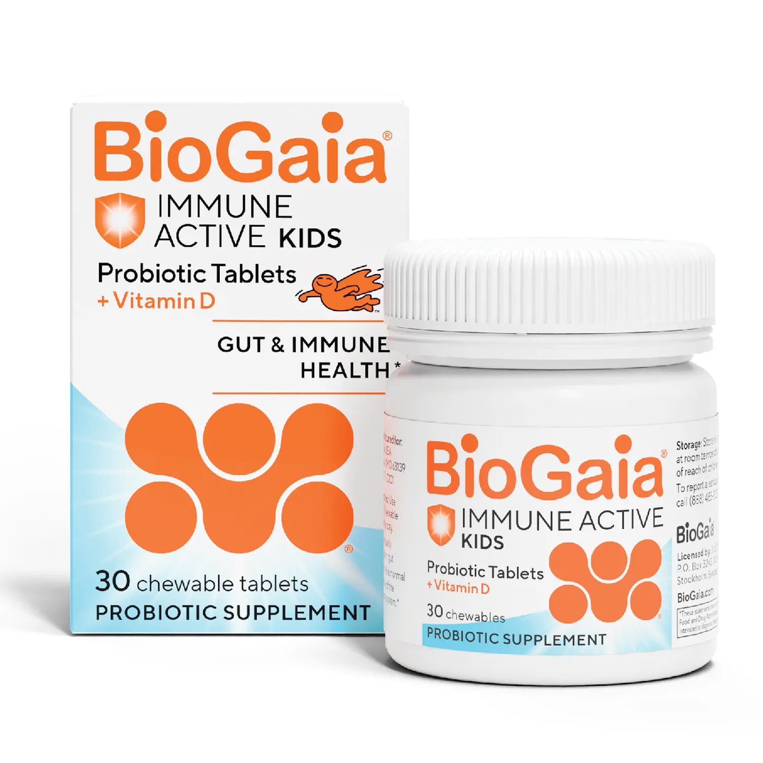BioGaia Immune Active Kids Kautabletten 30 Stück Orange D3