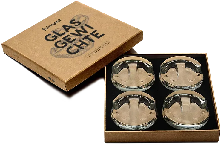 Fairment Glasgewichte 4 Stück Beschwerer 7 cm Glas