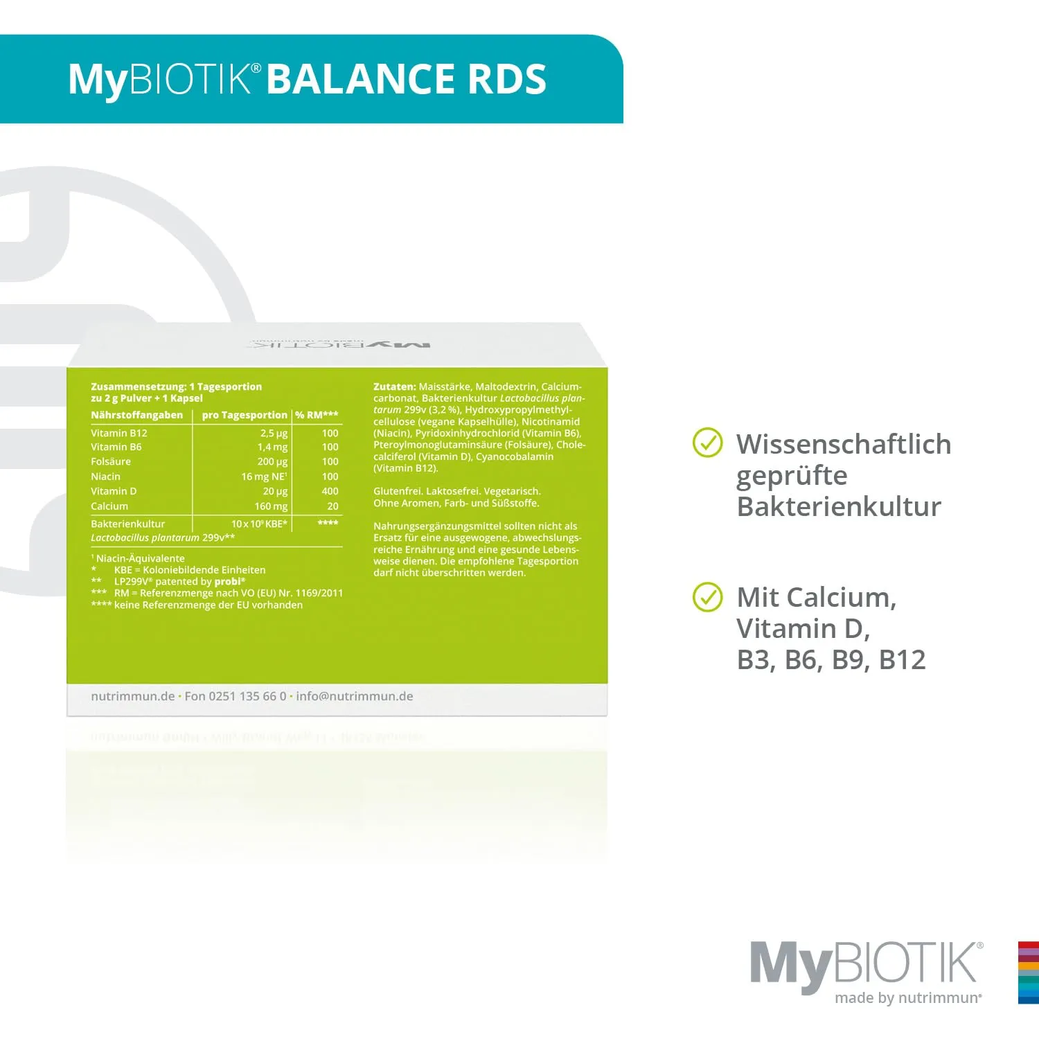 nutrimmun MyBIOTIK BALANCE RDS Pulver Kapseln 40 Tage LP299V