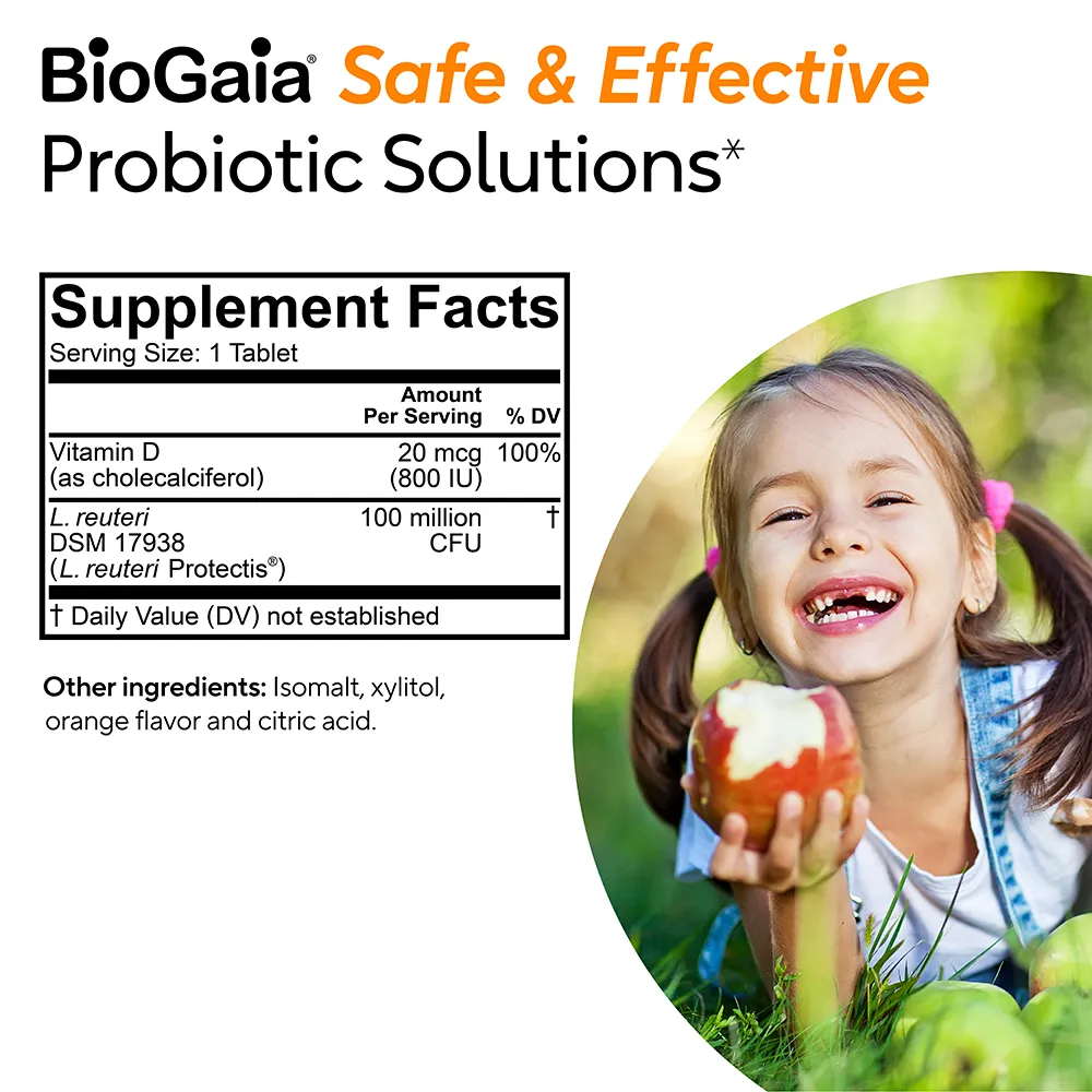 BioGaia Immune Active Kids Kautabletten 30 Stück Orange D3